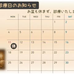8月診療日カレンダー